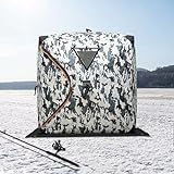 Tragbares Zelt zum Eisfischen, Angelzelt 2 Mann, Wetterschutzzelt ohne Boden,thermische Hütte zum Eisfischen