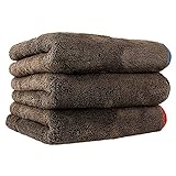 trockentuch Dickes Autowaschmittel Mikrofaser Handtuch Plüsch Reinigung Trocknungstuch Autopflegetuch Detail Polieren (Color : Brown, Material : Coral Fleece)
