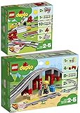 BRICKCOMPLETE Lego Duplo 2er Set: 10882 Eisenbahn Schienen & 10872 Eisenbahnbrücke und Schienen
