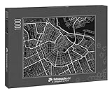fotopuzzle.de: Puzzle 1000 Teile „Schwarz-Weiß-Vektor-Stadtplan von Amsterdam mit gut organisierten, getrennten Ebenen“