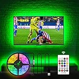 HAMLITE LED Strip 3.5m, LED Streifen fernseher 50 55 zoll, USB TV Hintergrundbeleuchtungs RGB flexible led beleuchtung fernseher mit RF Fernbedienung, Verwendung für TV / PC