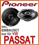 Pioneer TS-G1720F - 2-Wege 300 Watt Koax Lautsprecher - 16,5cm Einbauset für VW Passat 3B & 3BG - justSOUND
