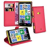 Cadorabo Hülle für Nokia Lumia 625 Hülle in Karmin Rot Handyhülle mit Kartenfach und Standfunktion Case Cover Schutzhülle Etui Tasche Book Klapp Style Karmin-Rot