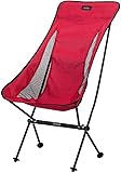 VEMMIO Campingstuhl, zusammenklappbarer Angelstuhl, Leichter zusammenklappbarer Reisestuhl, ultraleichter tragbarer Campingstuhl, Angelstuhl Tragbar (Color : Rosso)