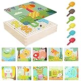 SunAurora Mosaik Steckspiel für Kinder, Farbe Matching Mosaik-Steckplatte, Steckmosaik mit 240 Steckperlen, Kreatives Pädagogisches Lernspielzeug für Jungen Mädchen ab 2 Jahre