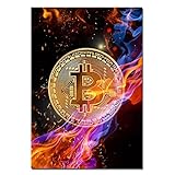 WACTO Paintings on canvas Bitcoin creativity wall art Non-Woven picture artwork office living room home decor 15.7”x23.6”(40x60cm) Frameless