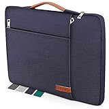 sølmo I Design Laptoptasche 15,6 Zoll mit Leder Henkel – Laptophülle 15,6 Laptop-Schutzhülle, Business Notebook-Tasche für Laptops, (Mod.311) Blau
