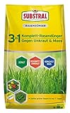Substral 3 in 1 Komplett Rasendünger mit Unkrautvernichter und Moosvernichter, 14 kg für 400 m², grü