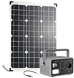 reVolt Powerbank Solar: Powerbank & Solarkonverter mit mobilen 50-W-Solarpanel, 60 Ah (Solargenerator und Powerbank)