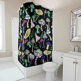 Ktewqmp Duschvorhänge Pilz Polyester Badezimmer Vorhang mit Duschvorhangringen Badevorhang Umweltfreundlich für Dusche Multicolor 120x180cm