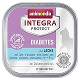 animonda Integra Protect Diabetes Katze, Diät Katzenfutter, Nassfutter bei Diabetes mellitus, mit Lachs, 16 x 100 g