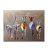Abstrakte Bunte Zebra Handgemalte Ölgemälde Auf Leinwand Für Wohnzimmer Wohnkultur Schöne Leinwand Wandkunst Malerei 30*40 A