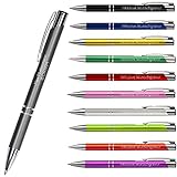 Premium Qualität - Personalisierter Kugelschreiber mit Gravur | Stift mit Name Einzeilig oder Zweizeilig Tolles Oster Geschenk (Grau)
