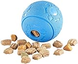 Sweetypet Katzenspielzeug: Hunde-Spielball aus Naturkautschuk, mit Snack-Ausgabe, Ø 8 cm, blau (Hundeball)