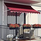 Manuell Einziehbare Markise, Terrassentür, Fenstermarkise, Überdachung, Außenterrasse, Markise, Nicht Schraubender Sonnenschutz für Den Außenbereich, Höhenverstellbar, UV- und Wasserbeständig ( C