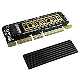 Arestech NVMe PCIe-Adapter mit Kühlkörper, M.2 NVMe SSD auf PCI Express 3.0 Adapterkarte für M Key 2230, 2242, 2260, 2280 Größe M.2 SSD, unterstützt PCIe x16 x8 x4 Slot