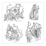 HUAJINGKEJI Transparente Silikonstempel Hausstempel Scrapbooking Stempel für Kartenherstellung Handwerk Einladung Fotoalbum Wrap