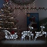 (Schneller Versand) Weihnachtsbaum Lichterkette, Lichterkette für Tannenbaum, Weihnachten Beleuchtung Led Cluster Lichterkette Rentiere & Schlitten Weihnachtsdekoration 60 LEDs Outdoor