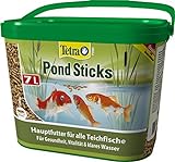 Tetra Pond Sticks - Fischfutter für Teichfische, für gesunde Fische und klares Wasser im Gartenteich, 7 L Eimer