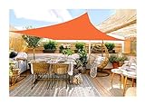 Sonnensegel, Rechteckig, Wasserdicht, Gartenüberdachung Mit Markisenbefestigung for Garten, Strand, Terrasse, 98% UV-Schutz, Kostenloses Befestigungsset (Color : Orange, Size : 4x4m)