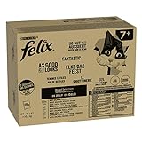 FELIX So gut wie es aussieht Senior Katzenfutter nass in Gelee, Sorten-Mix, 120er Pack (120 x 85g)