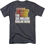 The Six Million Dollar Man Run Fast Adult T-Shirt933 Black T-Shirts & Hemden(Large)