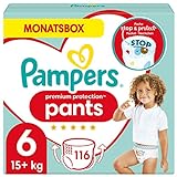 Pampers Baby Windeln Pants Größe 6 (15kg+) Premium Protection,116 Höschenwindeln, Alte Version
