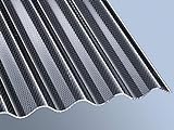 Highlux® Acrylglas-Profilplatte Wellplatte Lichtplatte (Plexiglas®-Rohmasse), 3mm Stark, Sinus 76/18, graphit, Wabe 1045mm x 2500mm
