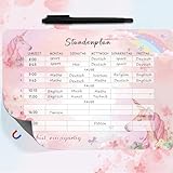BOYATONG Einhorn Stundenplan Abwischbar, Stundenplan Magnetisch, Einschulung Mädchen Geschenk, Schulanfang Mädchen Schultüte Füllung Mädchen, Inhalt Schultüte M