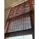 Schilfvorhang Außenrollo Raffrollos Sonnenschutzrollos,Wasserdicht,Lichtfilternd,Atmungsaktive Jalousien,Strohrollos Zur Dekoration,50/80/110/132/145cm,Mit Hebern,B145xH235cm/57x93