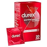 Durex Gefühlsecht Kondome - Hauchzarte Kondome für ein ungestörtes Vergnügen mit zuverlässigen Schutz - anatomischer Passform - einen angenehmen und idealen Sitz -20er Pack (1 x 20 Stück)