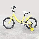 16 Zoll Kinderfahrrad Fahrrad Mountenbike Kinder Lauflernrad Jungenfahrrad mit Stützräder für Jungen Mädchen - Ab 4-8 Jahre (Gelb)