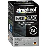 simplicol Farberneuerung Back-to-Black, Schwarz: Farbauffrischung und -Erneuerung in der Waschmaschine, Hautfreundlich, All-in-1 DIY Färbemischung mit Textilfarbe für Stoffe