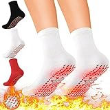 YIDYFA Beheizte Socken, Wandern Beheizte Socken, Selbstheizende Warme Socken Fußwärmer Thermosocken für Winter Magnettherapie-Socken, Turmalin Socken, Magnetsocken (Weiß)