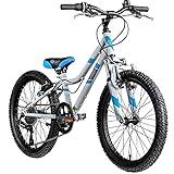 Galano GA20 20 Zoll Kinderfahrrad MTB Jugendfahrrad Mountainbike Jugend Kinder Fahrrad ab 6 (grau/blau, 26 cm)