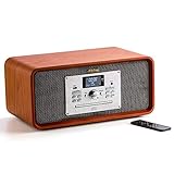 Shuman FM/DAB/DAB+ Retro-Holzradio, CD-Player/USB/Bluetooth/RCA/AUX IN /Aufnahmefunktion Ausgangsleistung 10 Watt (MC-276 Hellbraun)