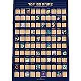 Enno Vatti Top 100 Anime Scratch Off Poster - Rubbelposter der besten Japanischen Animationen Aller Zeiten | 42 x 60 cm | Anime Merch Geschenke | Japan Deko zum abrubbeln |