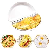 Tixiyu Mikrowelle Omelett Maker-Mikrowelle Eierkocher-BPA-freie Antihaft-Omelett-Pfanne zum einfachen Kochen von Eiern Lebensmittelzubereitungswerkzeug Dampfgarer-Pfanne Home Kitchen Mold Tool (Weiß)