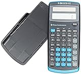 Texas Instruments TI 30 ECO RS Taschenrechner (10-stellige Display, solarbetrieben, Blauer Engel) hellblau-schwarz
