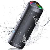 UOHHBOE Bluetooth Lautsprecher 30W Tragbarer Musikbox Bluetooth 5.3 mit TWS Stereo RGB Lichter 24 Stunden Laufzeit 30 Meter Reichweite Freisprechfunktion IPX5 W