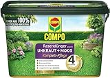 COMPO Rasendünger gegen Unkraut + Moos Komplett-Pflege, 3 Monate Langzeitwirkung, Feingranulat, 6 kg, 200 m²