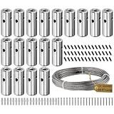 Garten Rankhilfe Drahtsystem - Drahtseil Ranksystem | Edelstahl Garten Ranksystem | Drahtspalier Kit mit Dehndübeln | Tragbares Rankgitter Set für vertikale W