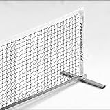 ProTennisAustria Compact Mobiles Kinder Tennis Netz 3m x 80cm Badminton Netz Aluminium Premium - Silber mit Tragetasche (Aluminium, 3 Meter)