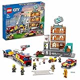 LEGO 60321 City Fire Feuerwehr BAU-Set mit Flammen, Minifiguren, Spielzeug LKW für Kinder ab 7 Jahren