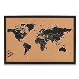 Zeller 11571 Pinbord World, Kork, schwarz, 60 x 40 x 2 cm