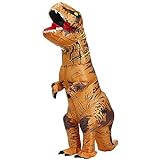 Zi Xi & Zi Qi T-Rex Alien Inflatable Dinosaur Mascot Party Costume Fancy Dress Cosplay Outfit Adult (Classic Brown)