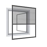 Wip Expert Plissee Fenster Ultra Flat, Insektenschutz für Fenster, Fliegengitter, Mosquitoschutz, Selbstbausatz 130 x 150 cm, weiß, 03244