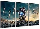 Marvel Helden 3-Teilig auf Leinwand, XXL riesige Bilder fertig gerahmt mit Keilrahmen, Kunstdruck auf Wandbild mit Rahmen