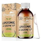 Vitaliday Liposomales Co-Enzym Q10 (Ubiquinone) 100mg | VEGAN und HOCHDOSIERT | Mit Phospholipiden aus Sonnenblumen | Allergenfrei | 50 Dosierungen