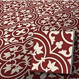 Jugendstil Fliesen Dekor Kajal - viele Farben und Kombinationen - Fliesenteppich (rot, Stück)